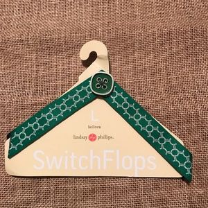 Lindsay Phillips Switch Flops Green White Large